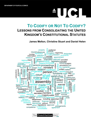 To Codify or Not to Codify: Lessons from Consolidating the United Kingdom’s Constitutional Statutes