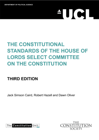 The Constitutional Standards of the House of Lords Select Committee on the Constitution, Third Edition