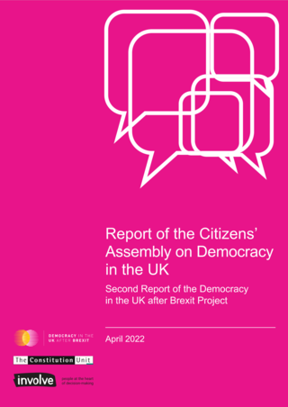 Report of the Citizens' Assembly on Democracy in the UK: Second Report of the Democracy in the UK after Brexit Project