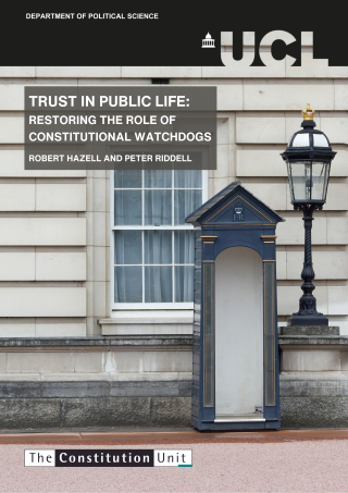 The front cover of 'Trust in Public Life: Restoring the Role of Constitutional Watchdogs'.