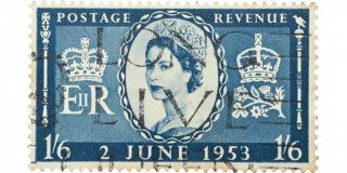 Postage stamp displaying Queen Elizabeth II