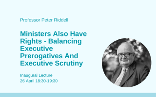 Peter Riddell inaugural lecture card