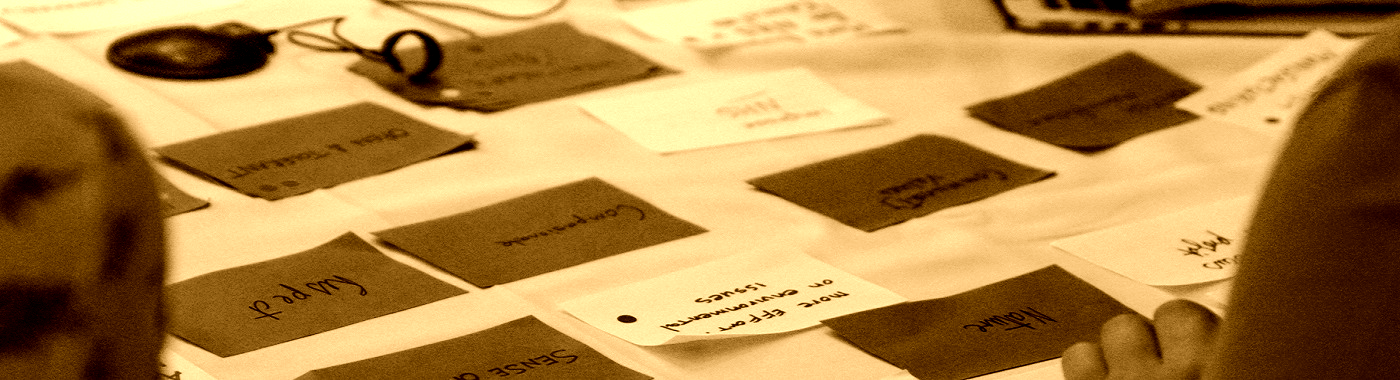 Post-it notes on a table, filtered in sepia
