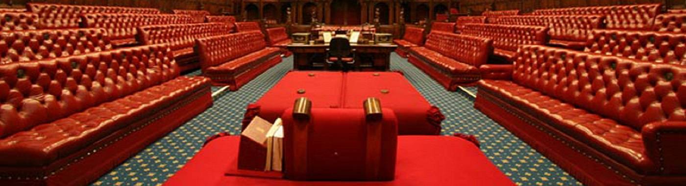 The House of Lords empty chamber