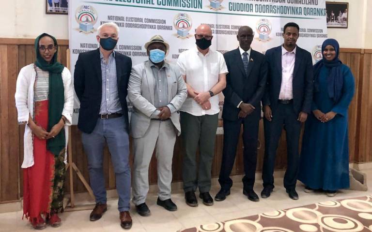 Prof Michael Wells and Somaliland's National Election Commission in Hargeisa