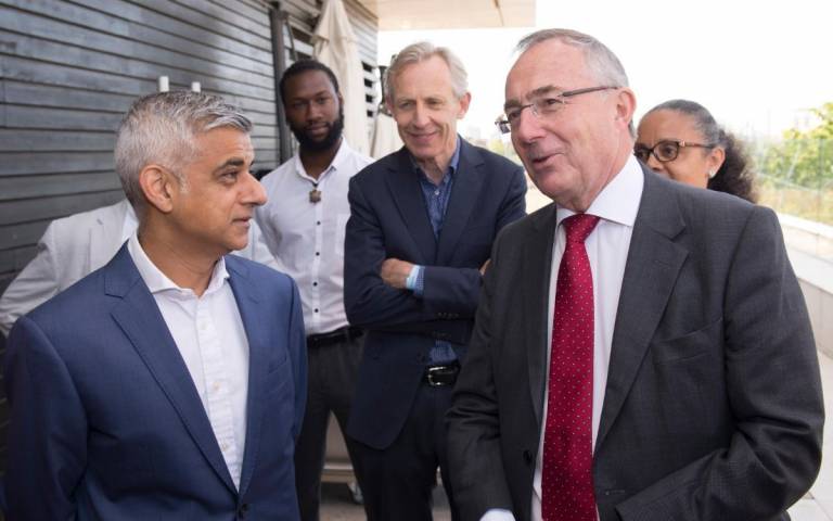 photo of Sadiq Khan, London Mayor and Professor Michael Arthur UCLs Provost