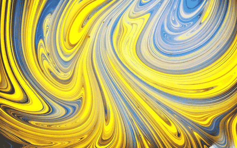 Graphics Design Illustration Teaser - Yellow and blue swirls 