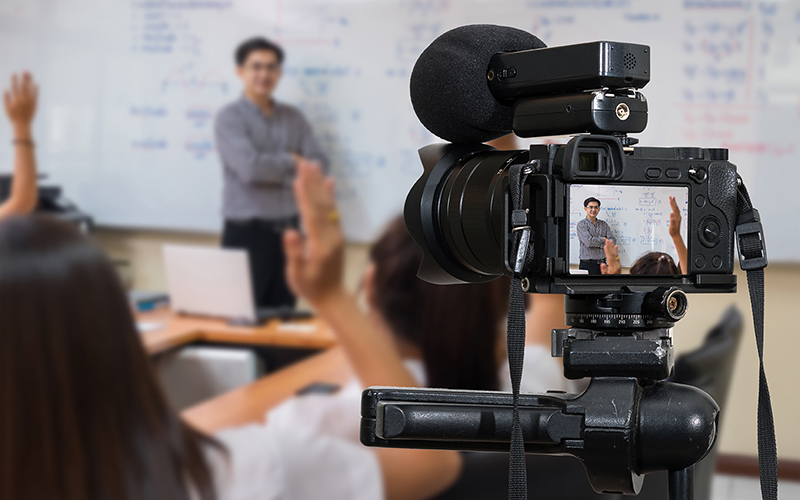 Media Loan - Video camera focusing on teacher at front of class