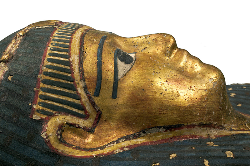 Petrie Museum Egyptian Archaeology Golden Mummy face lying down
