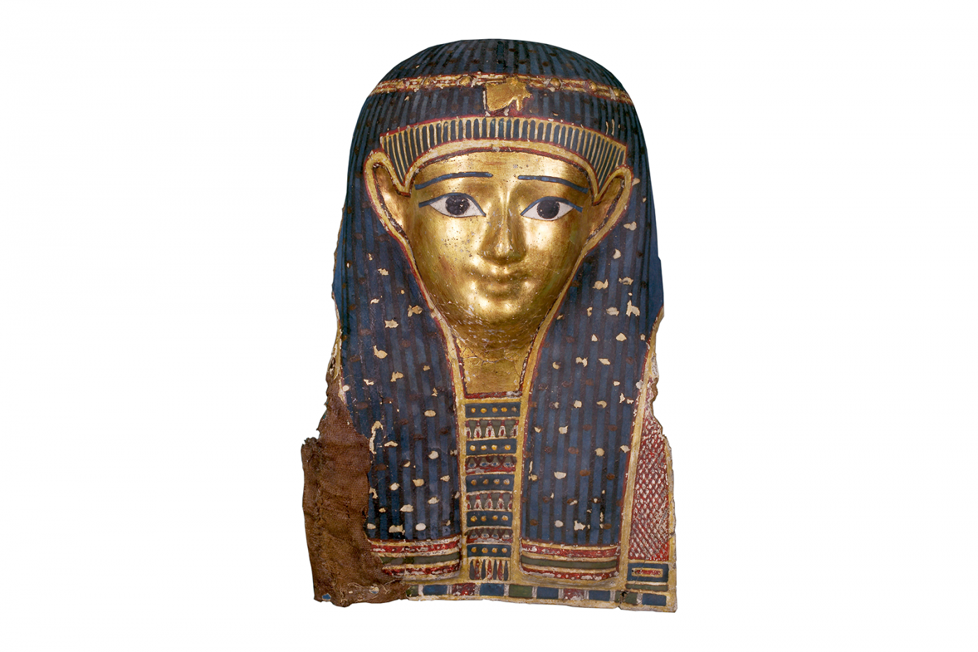 Golden Egyptian Mummy face mask with a smile