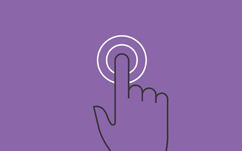 Submit Poster Teaser - Finger pressing submit button - purple