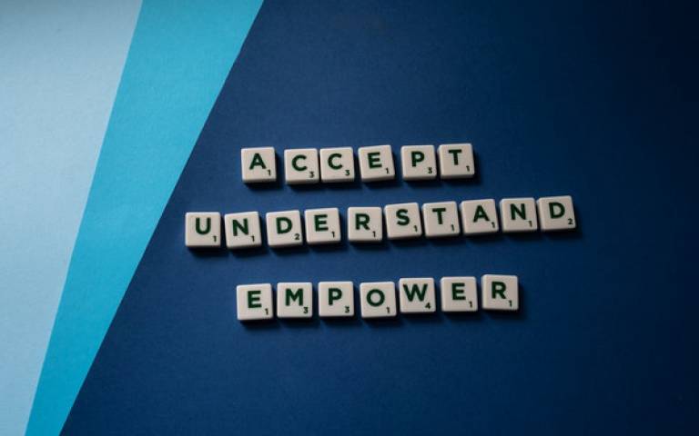 the words accept, understand and empower