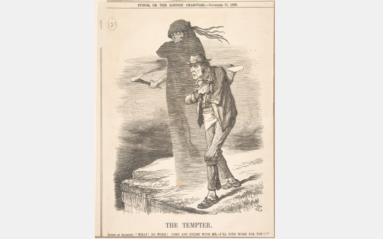 illustration showing The Tempter (or devil)