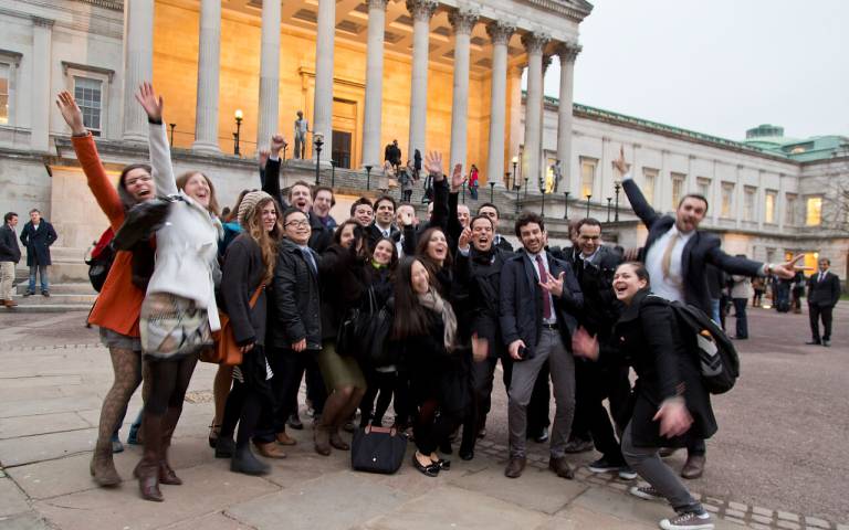 law students celebrate at UCL main campus