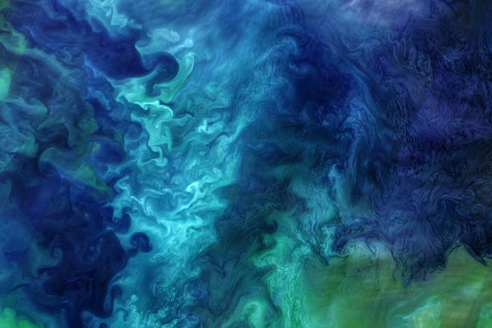 swirls of blue in the water