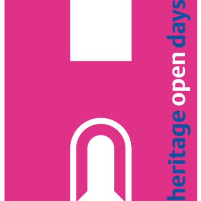 Blue and pink logo reading 'Heritage Open Days'