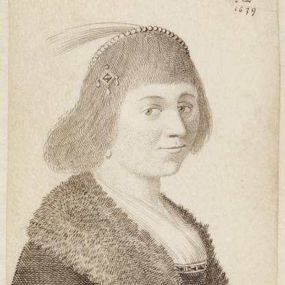 Portrait of a Lady with Headdress and a Fur Collar, 1639