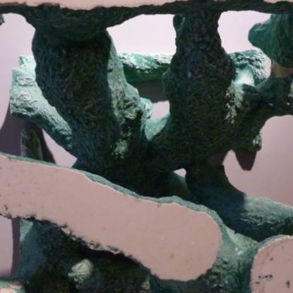 Close up of sculpture on display