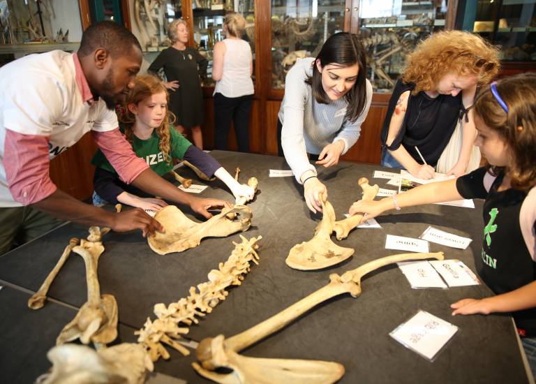 Families handling specimens 