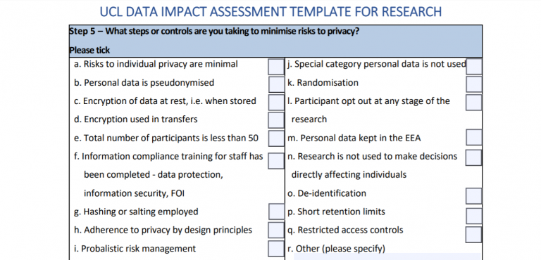 Data Protection Impact Assessment form template