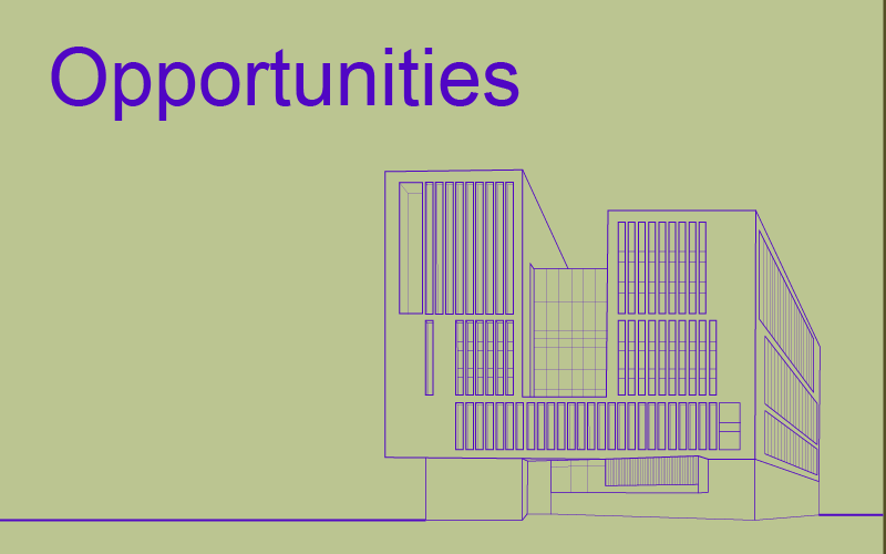 Decorative image of a UCL building with accompanying text: Opportunities