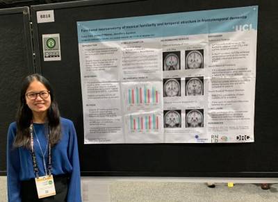 Lucy Core presented her work on functional neuroanatomy of music familiarity and temporal structure in frontotemporal dementia at the Society for Neuroscience (SfN) Conference