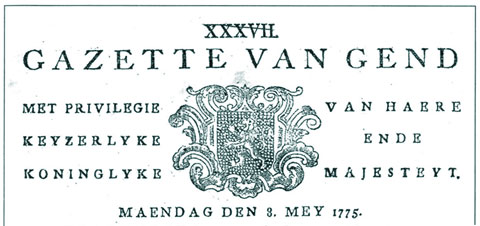 Gazette Van Gend, 8 mei 1775