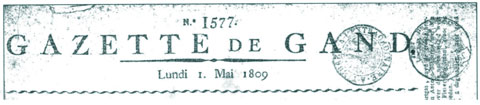 Gazette de Gand, 1 May 1809