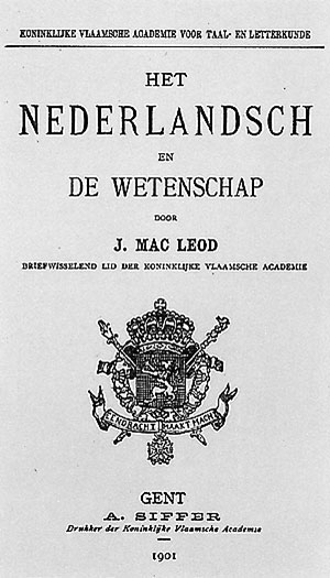 Title page of 'The Dutch Language and Science'
