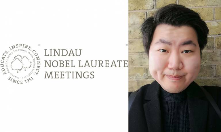 Gary Huang picture and Lindau Nobel Laureate logo