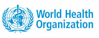 The official logo for the World Health Organization showing a snake coiled around a staff over the United Nations emblem  