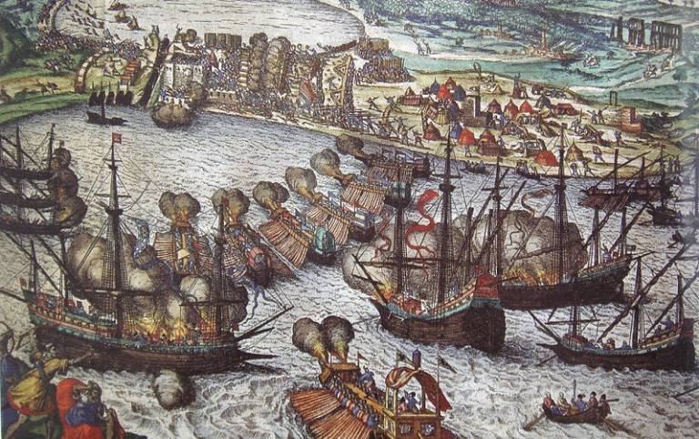 Battle of Tunis 1535 Attack on Goletta by Frans Hogenberg