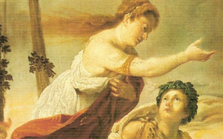 Detail from Arianna e Bacco nell'isola di Nasso (Ariadne and Bacchus on the Island of Naxos) painted by Domenico Fetti in 1611 (Source: Wikipedia Commons)