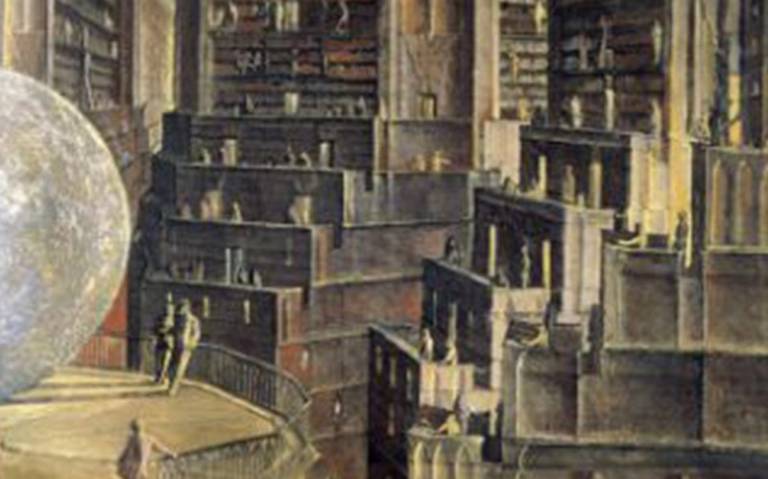 Illustration of Borges Library of Babel