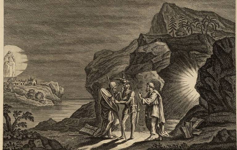 Prince Arthur educated by Timon and Merlin, Thomas Pennant, via Wikimedia Commons