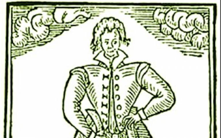 Caricature of Thomas Nashe, From Richard Lichfield's The Trimming of Thomas Nashe, Gentleman (1597)