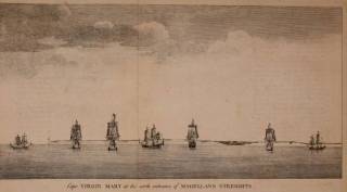 postcard showing boats on the Magellan Straits