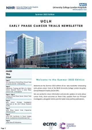 UCLH Early Phase Cancer Trials Newsletter - Summer 2022 - Front Page