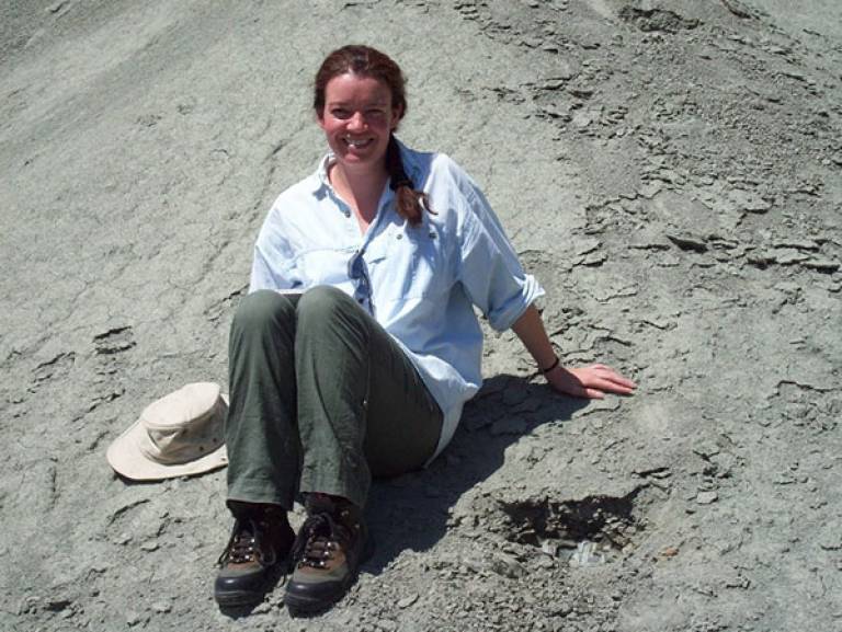 Bridget Wade on field work collecting samples from the Oligocene/Miocene boundary (23 million years ago).