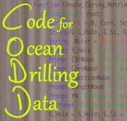 Green text spelling out the CODD acronym, which stands for 'Code for Ocean Drilling Data'. This text overlays a picture of CODD code and a sediment core photo, which rhythmically changes between lighter and darker browns. 