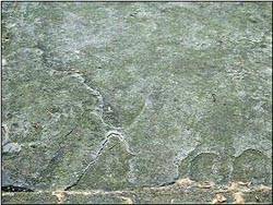 Close up, showing weathering of the York Stone flags, and revealing their fine laminations