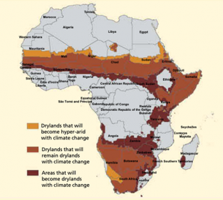 Hazard : Shift and expansion of drylands area across Africa due to climate change.