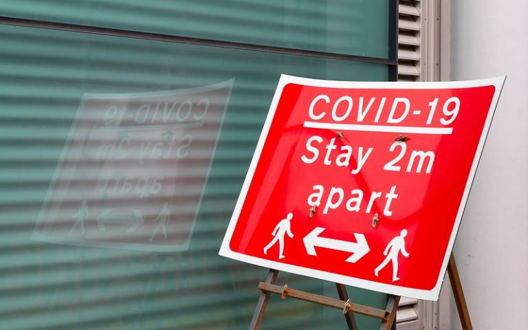 COVID-19 road sign