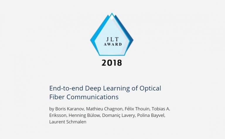 Journal of Lightwave Technology Best Paper Award