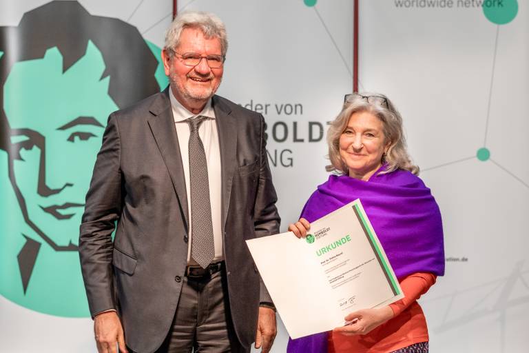 Prof Polina Bayvel, Head of the Optical Networks Group, receiving the prestigious Humboldt Research Award