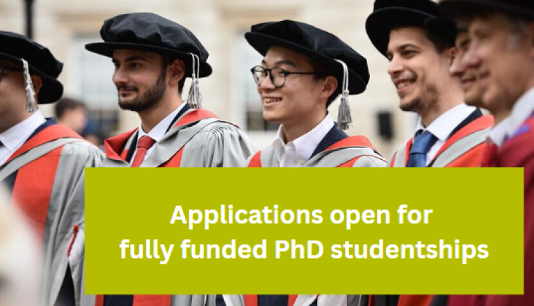 Applications open for fully funded PhD studentships