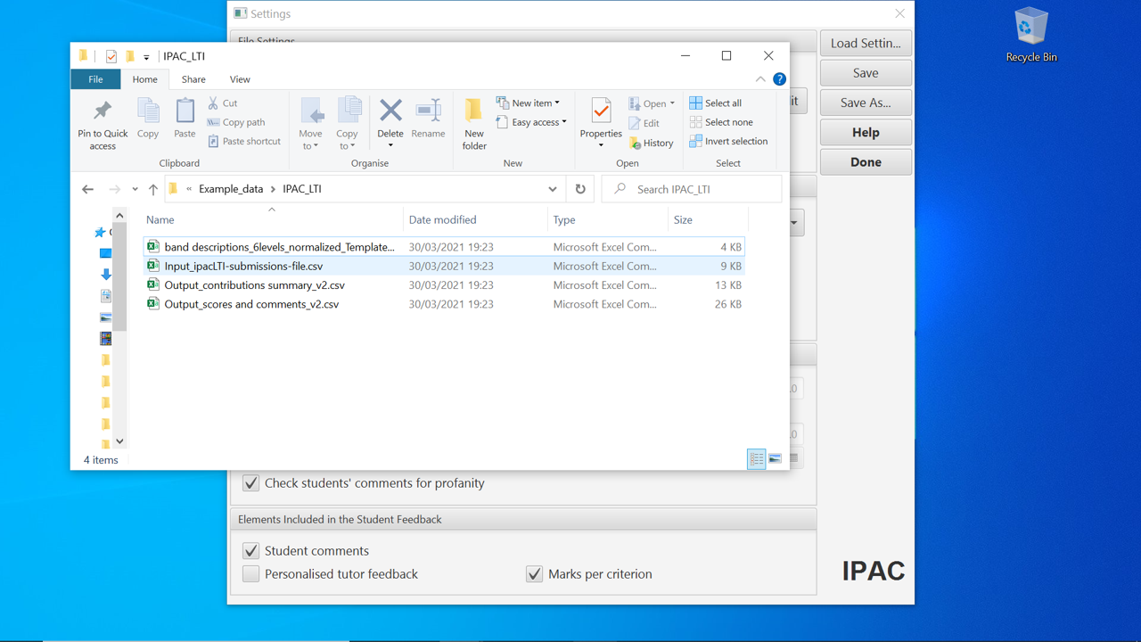 IPAC software Example file