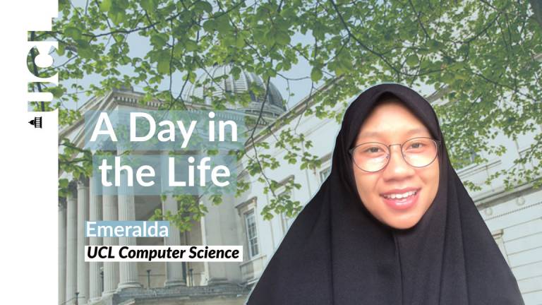 A screenshot of Emeralda, a UCL Computer Science student, from her Day in the Life Ramadan vlog.