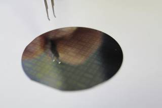 silicon oxide chip with tweezers