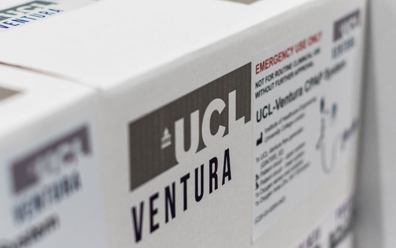 UCL Ventura boxes containing CPAP devices.